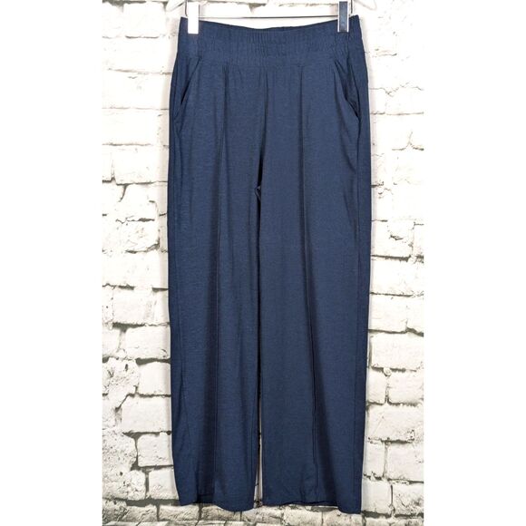 ZOBHA "Josie" Pull-On Elastic Waist Yoga Pant Pockets Navy Blue Comfort Large - Picture 3 of 7